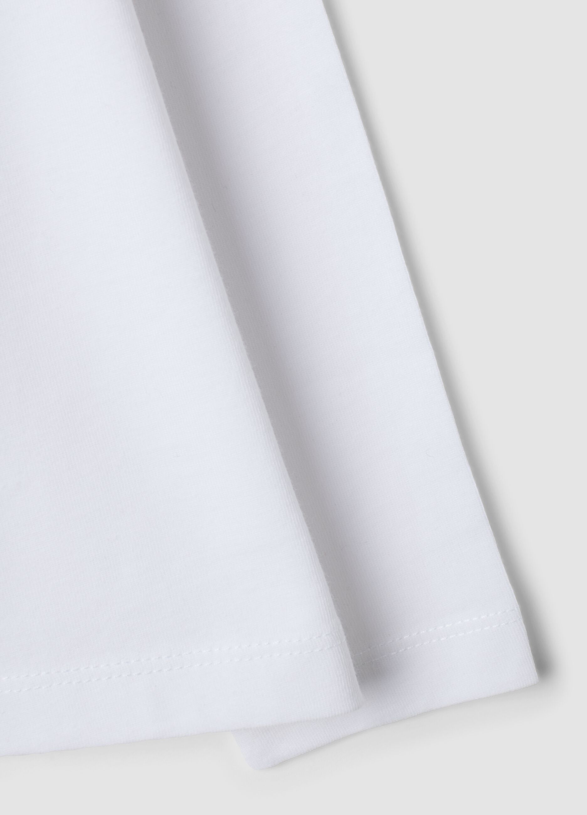 White pure cotton T-shirt with K-Pop Demon Hunters print, regular fit