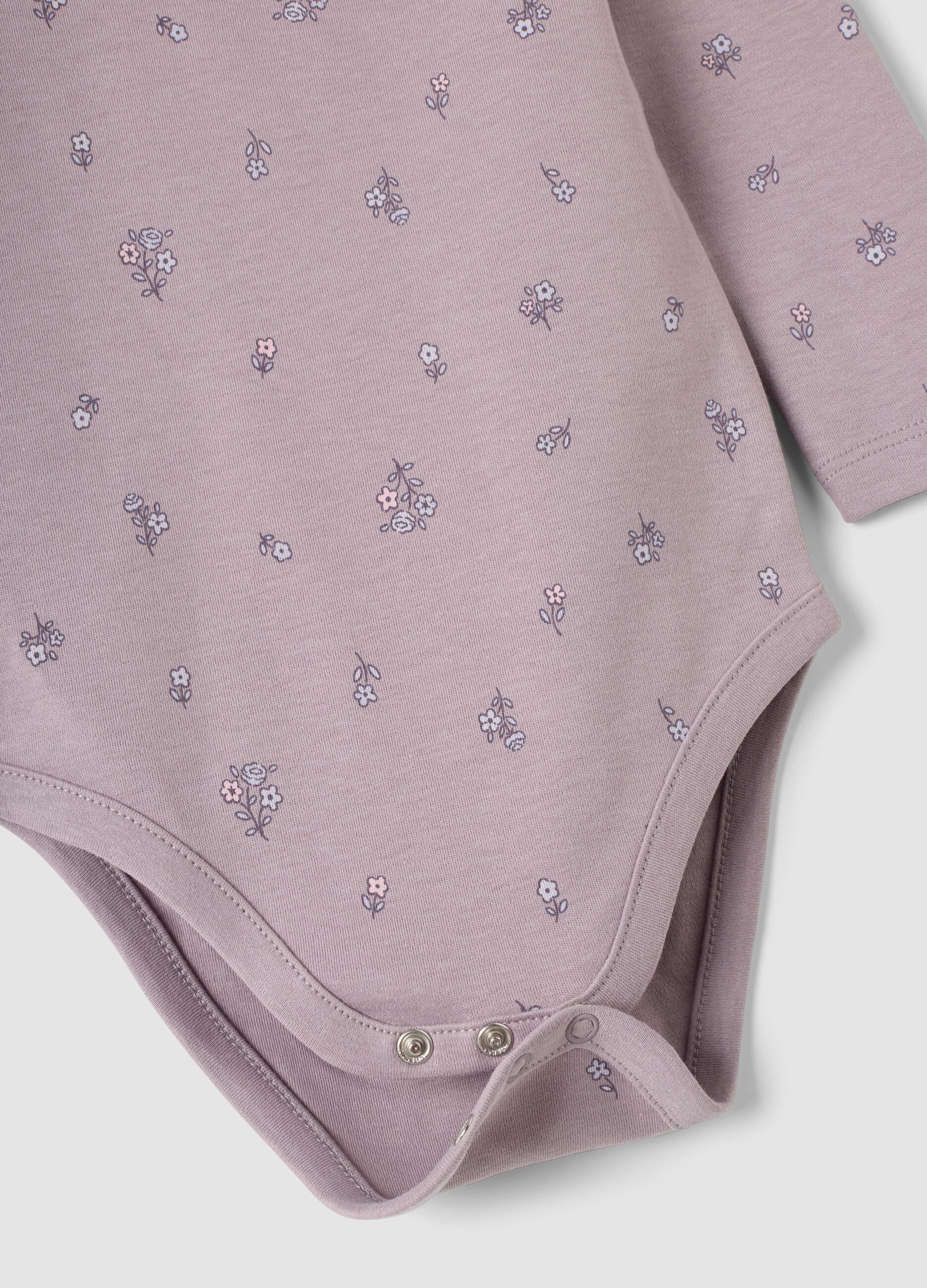 2-pack pink and purple organic cotton crew-neck bodysuits
