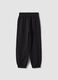 Black pure cotton fleece joggers, regular fit_1