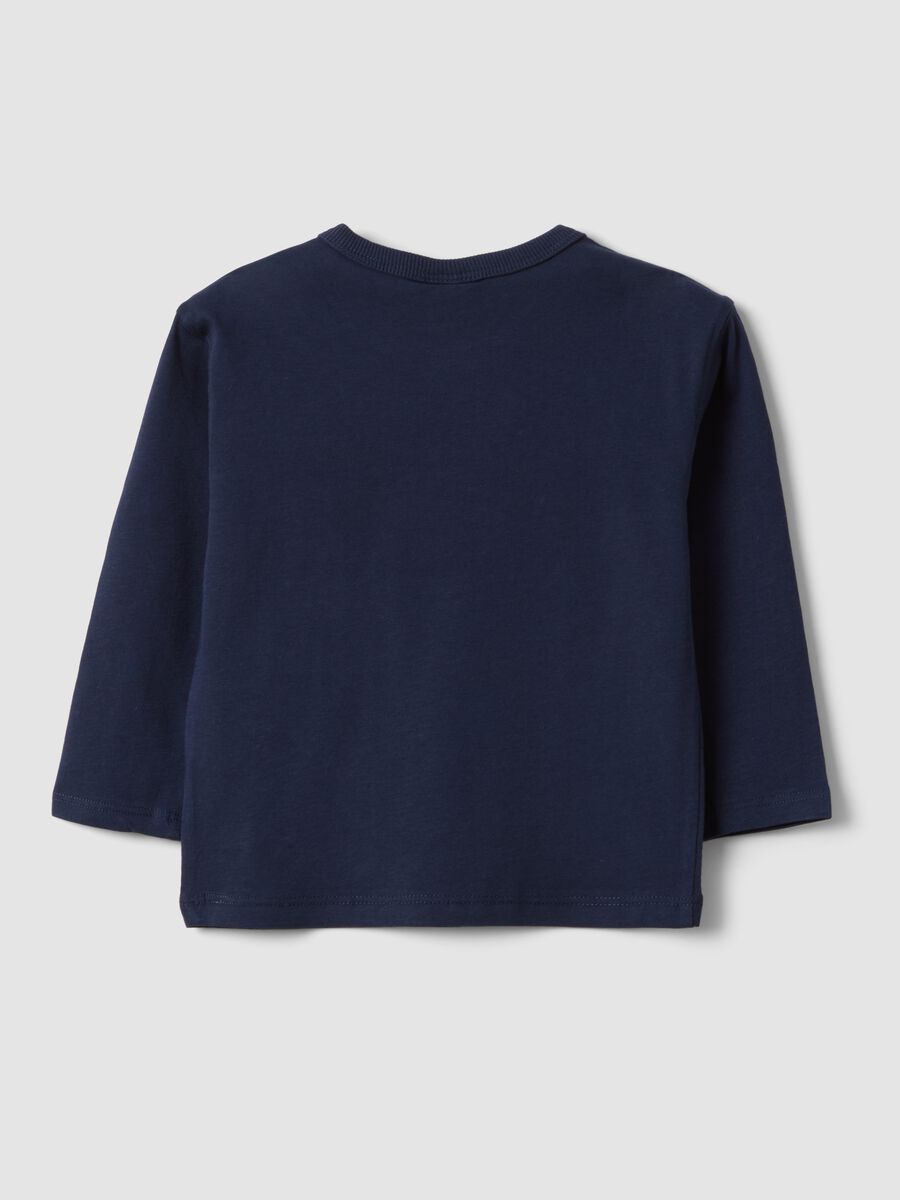 Blue pure organic cotton T-shirt with print for boys_1