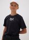 Black pure cotton logo T-shirt, regular fit, for boys_0