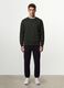 Black crew-neck cotton-blend sweatshirt, regular fit_1