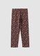 Brown floral organic stretch cotton leggings_0