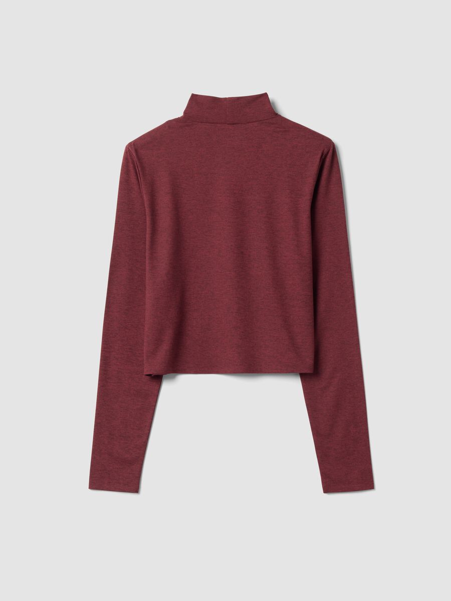 Red cropped stretch top with high neck, Easy Dry fabric &ndash; ALTAVIA STUDIO_6