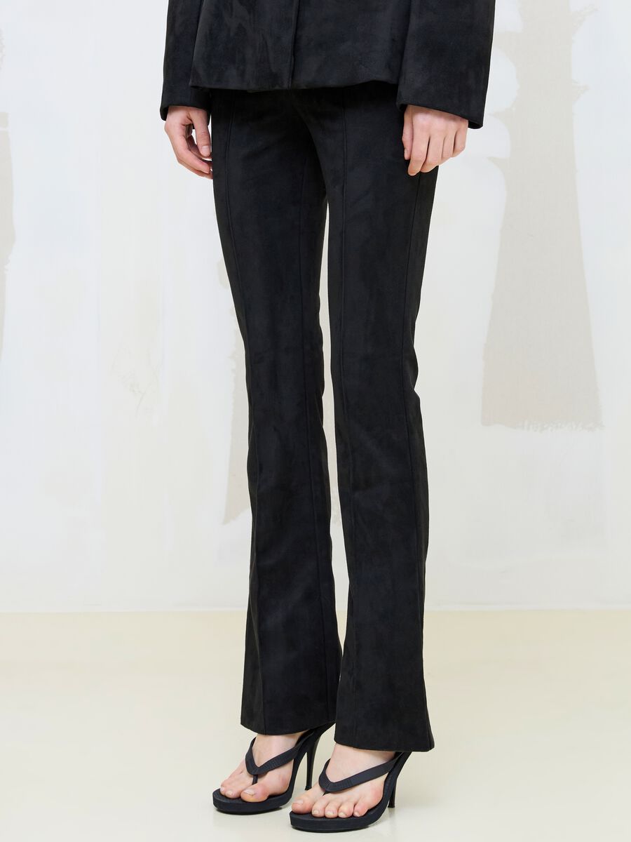 Faux Suede Formal Slim-Fit Trousers_2
