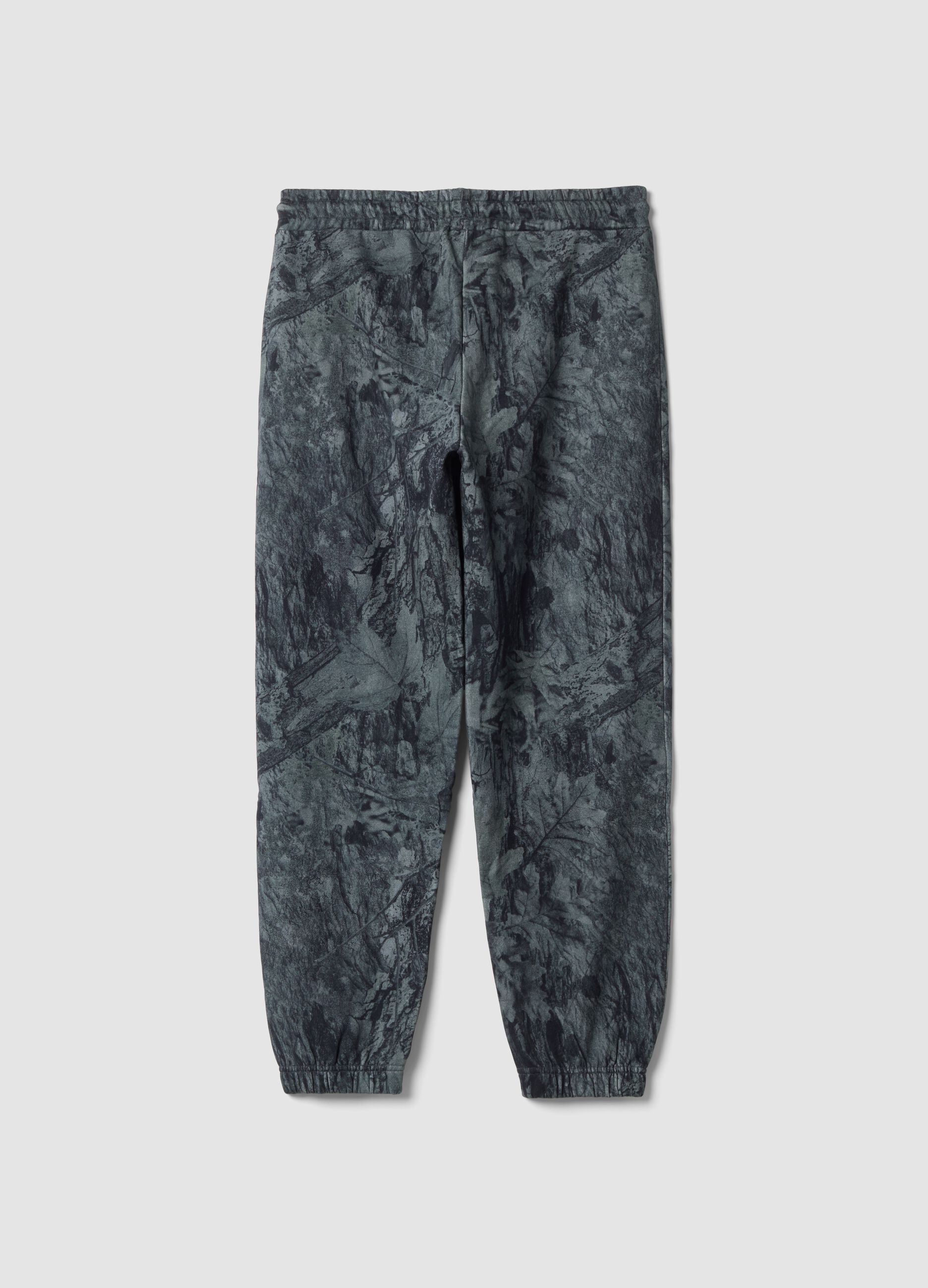 Grey cotton-blend jogger trousers with comfort fit