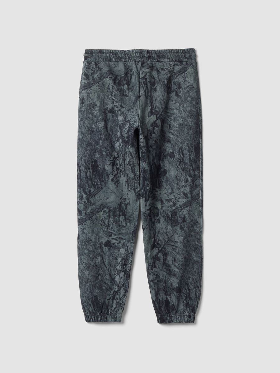 Grey cotton-blend jogger trousers with comfort fit_1