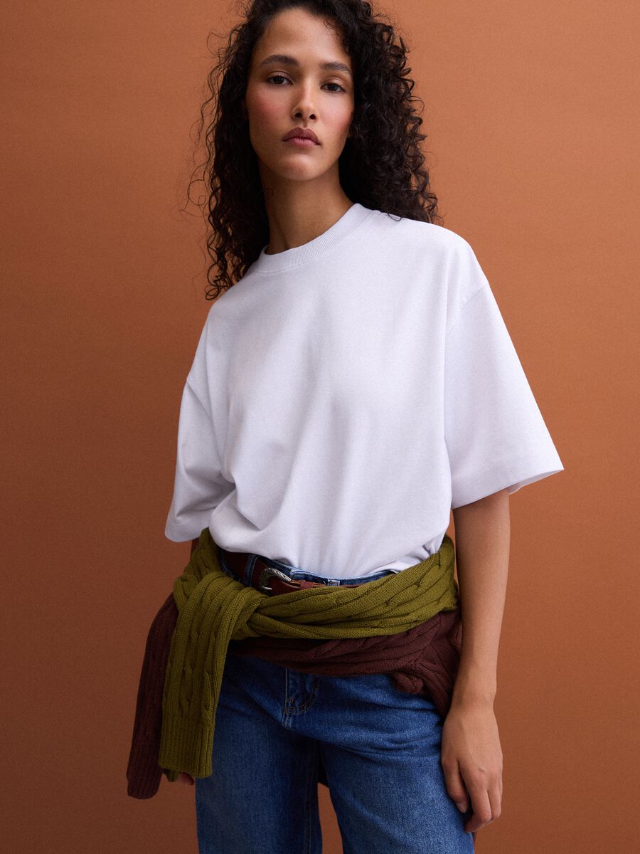White cotton-blend jersey regular-fit crew-neck T-shirt_2