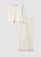 White pure organic cotton pyjamas with crew neck, regular fit_0