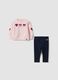 Pink and blue stretch organic cotton Minnie print set_0