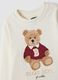 Multicoloured pure cotton set with teddy bear print for girls_2