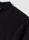 Black stretch-fabric top with stand-up collar_1