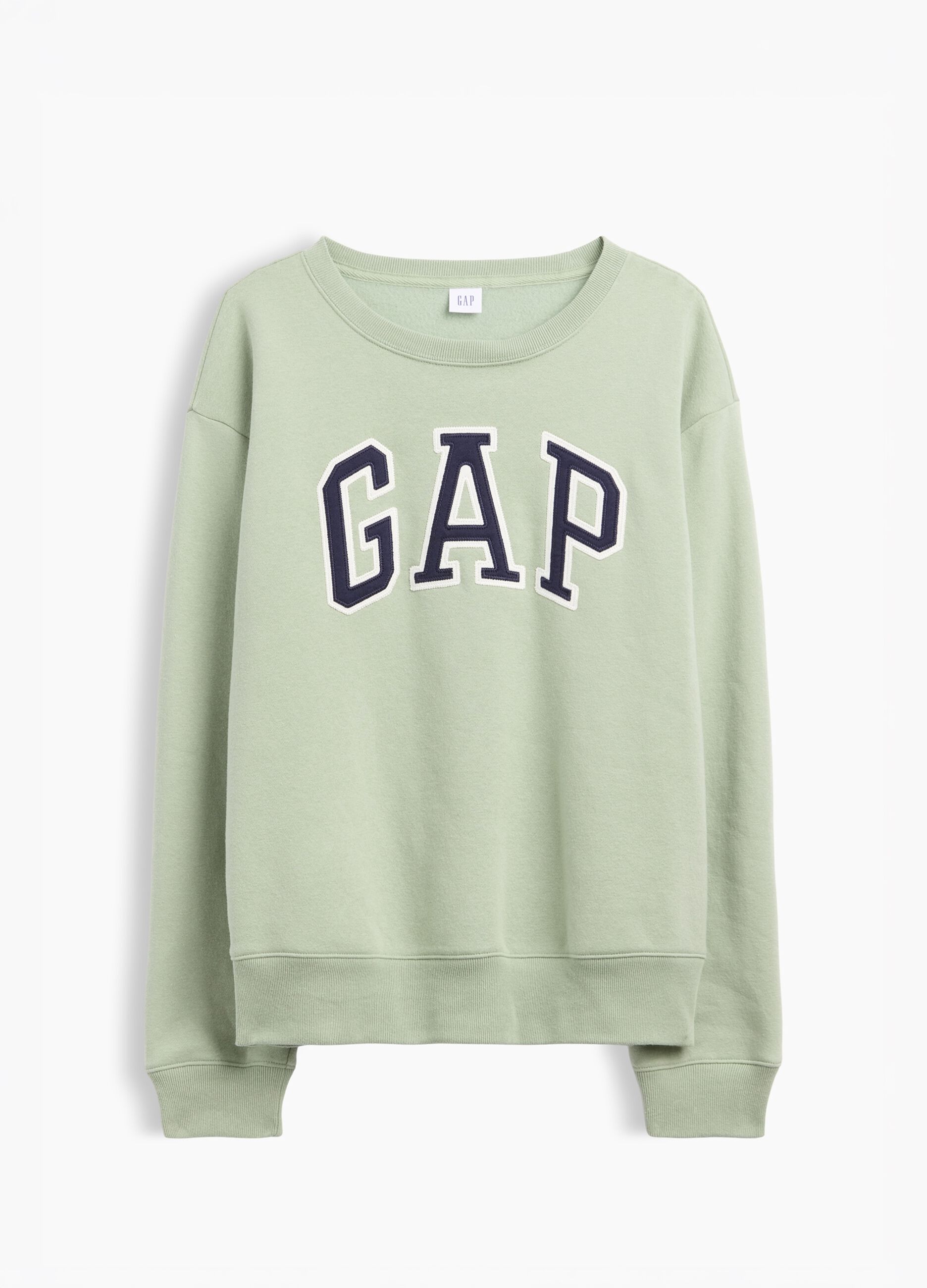 Sage green GAP logo cotton-blend crewneck sweatshirt
