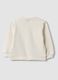 Felpa beige melange in misto cotone con girocollo_1