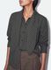 Black oversized cotton-blend checked shirt with bow_1