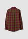 Camicia verde a quadri in flanella di puro cotone regular fit_6