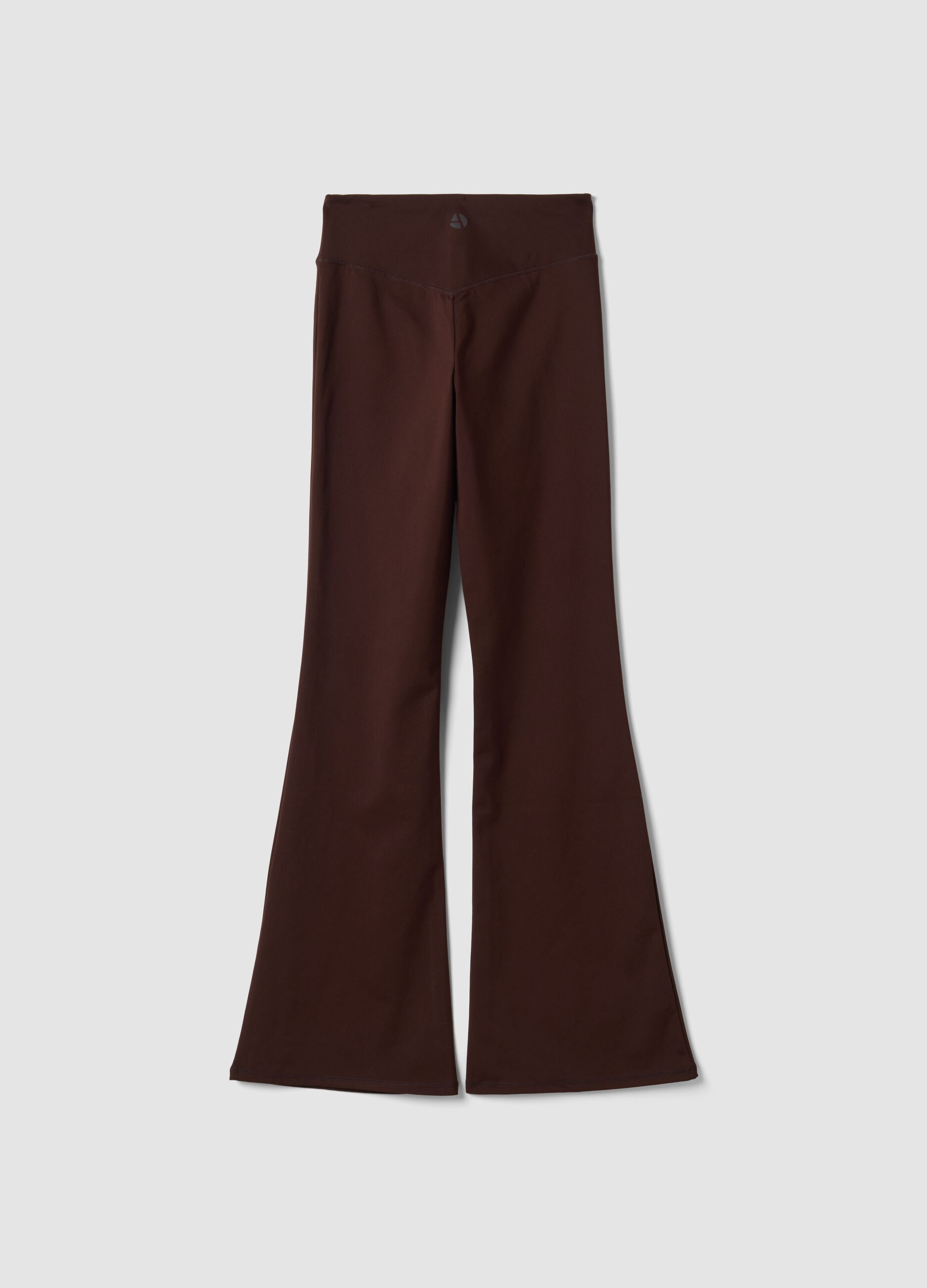 Brown flared leggings in breathable stretch fabric ALTAVIA STUDIO