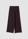Brown stretch-viscose tailored trousers with belt_2