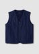 Blue gilet in a cotton, lyocell and viscose blend_4