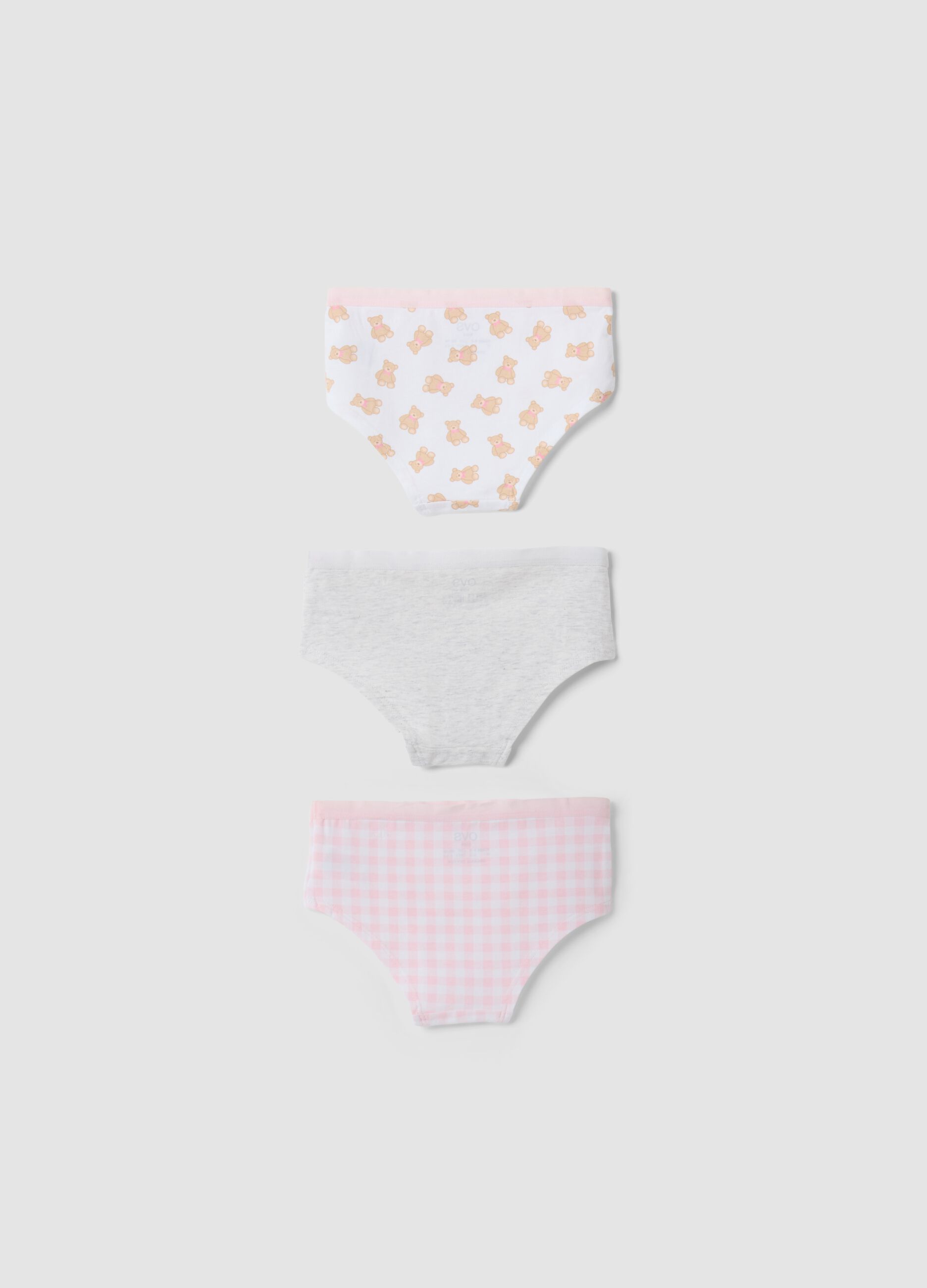 Tripack di slip rosa in cotone organico elasticizzato