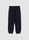 Pantaloni jogger blu in puro cotone organico_0