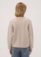 Maglione beige in tessuto elasticizzato girocollo_3