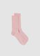 Pink ribbed socks in wool, viscose and stretch cashmere blend_0