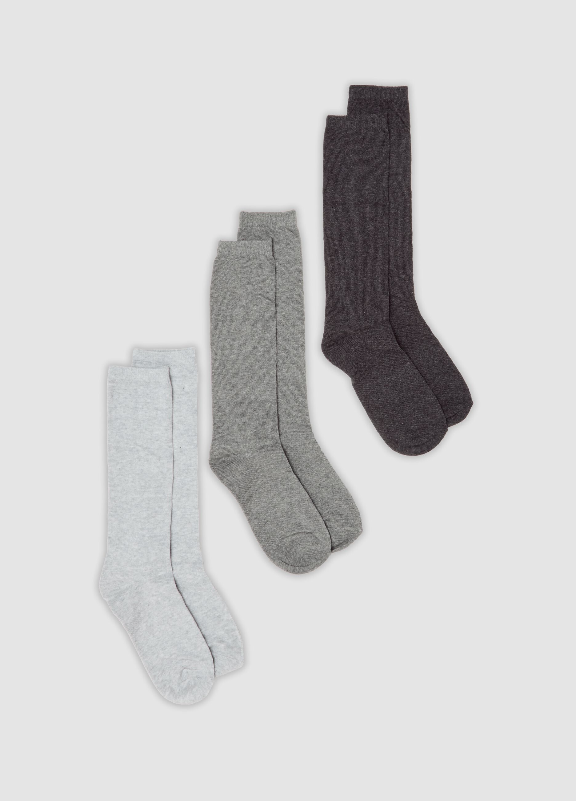 Three-pack of grey socks in organic stretch cotton