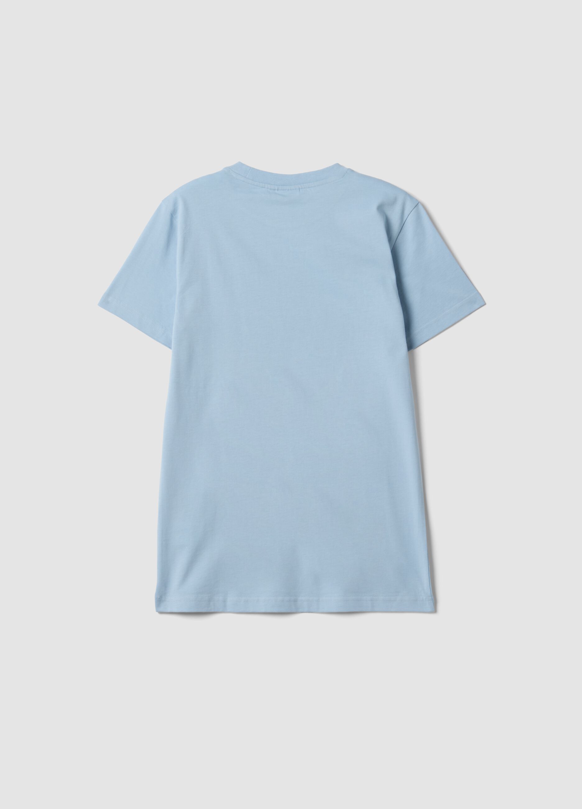 Boys&rsquo; light blue pure cotton T‑shirt with Simpsons print