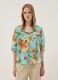 Blue pure cotton blouse with floral print_2