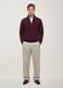 Maglia rossa Half zip in misto cotone e lana_1