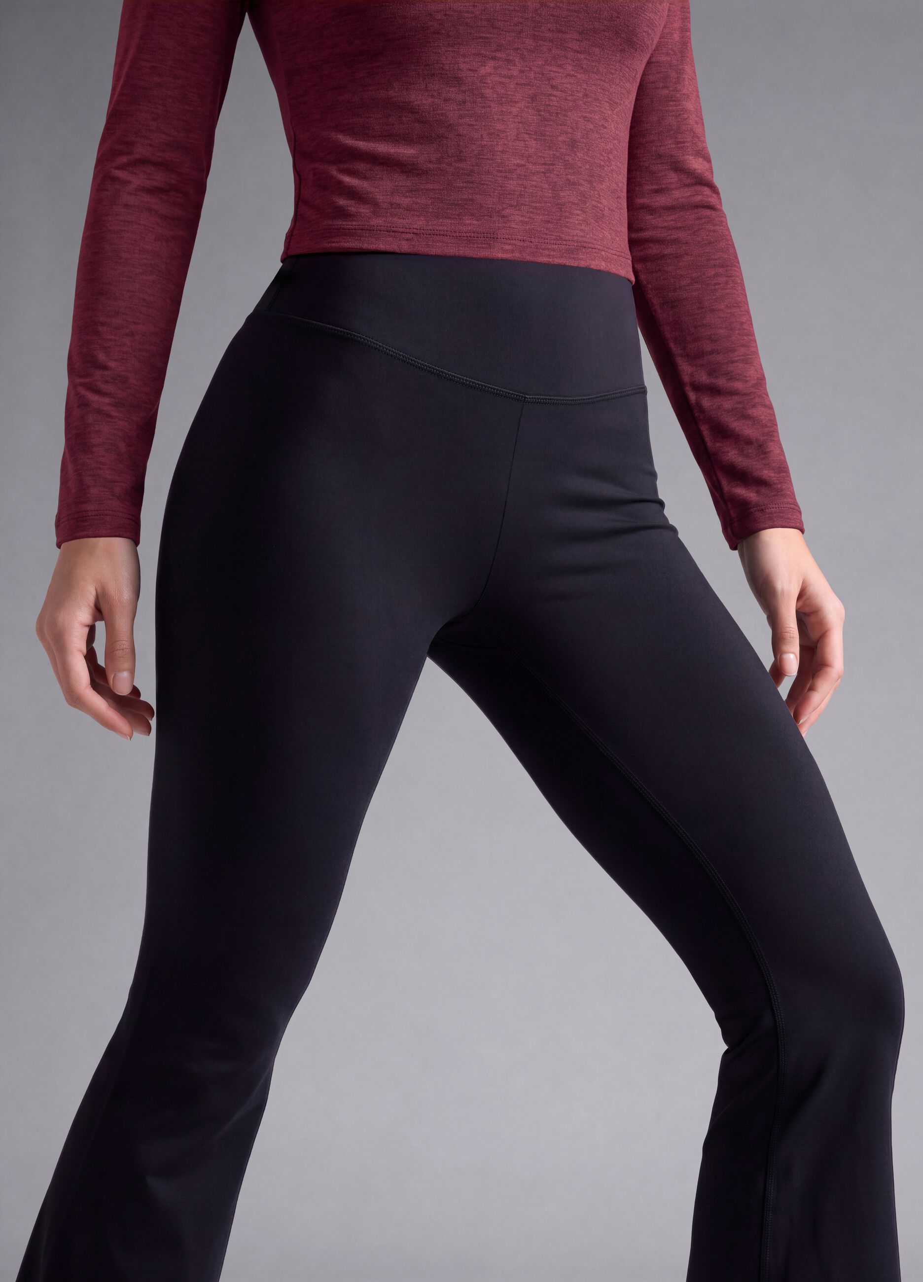 Black flared leggings in breathable stretch fabric ALTAVIA STUDIO