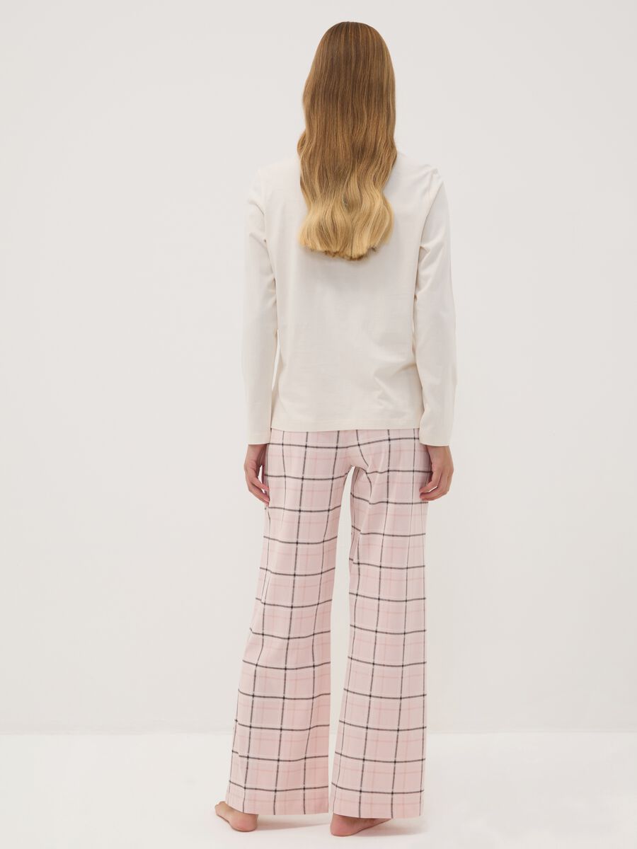 Pink pure organic cotton crew-neck pyjamas_2