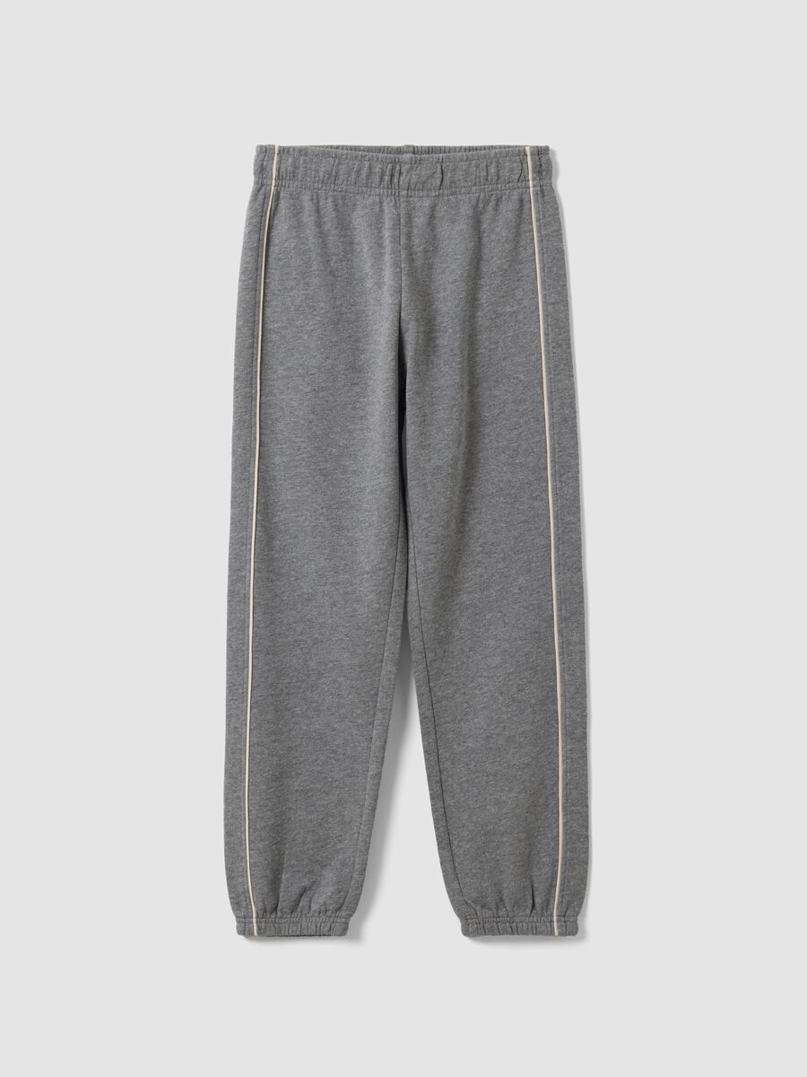 Grey organic cotton comfort-fit joggers for boys_0