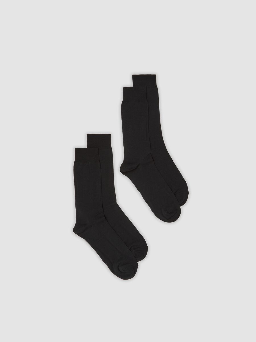 2-pack of black cotton-stretch ankle socks_0