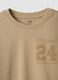 Brown pure organic cotton T-shirt with varsity print_1