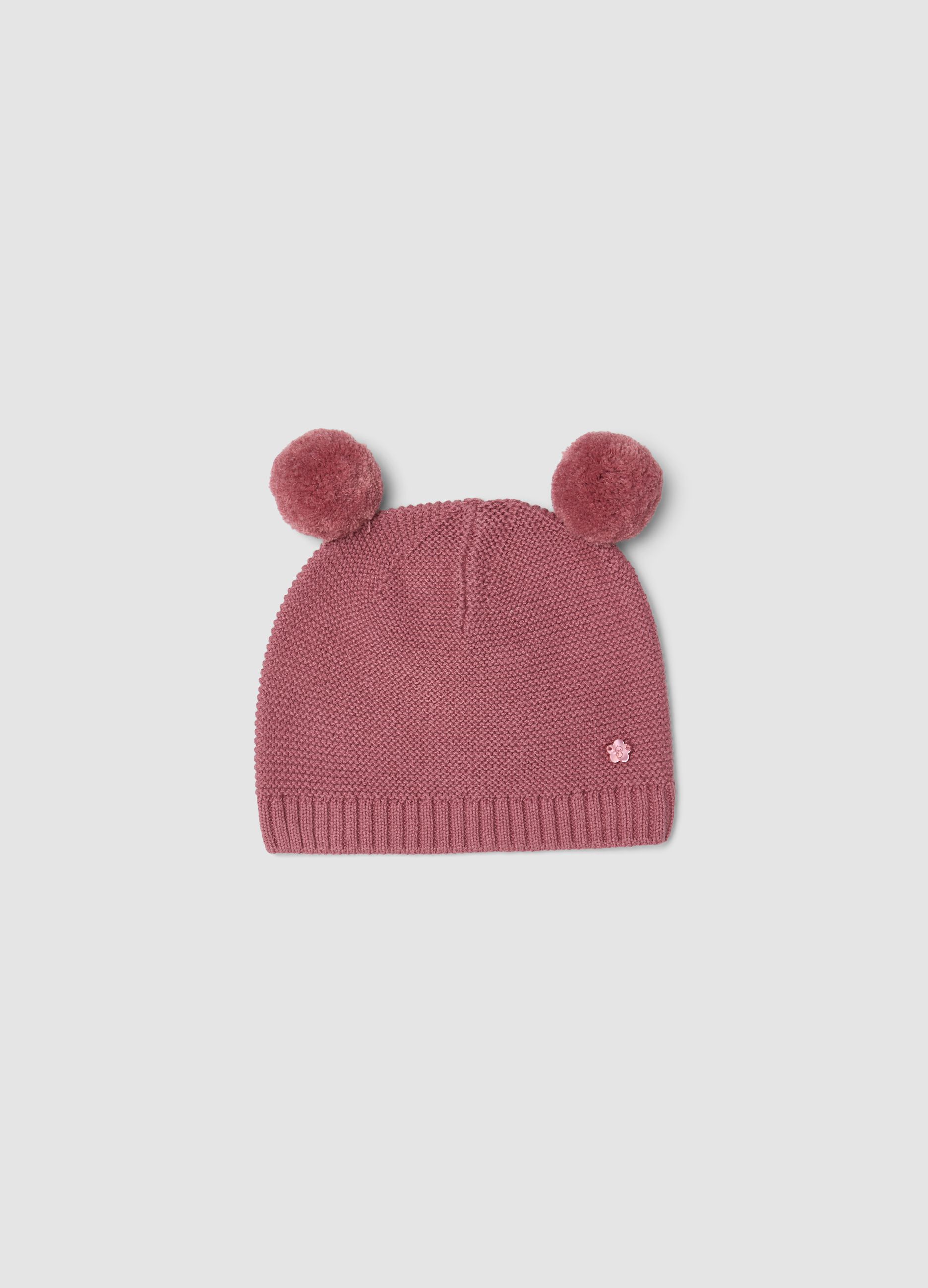 Pink pure organic cotton knitted hat
