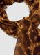 Brown wool-blend scarf with animal print_1