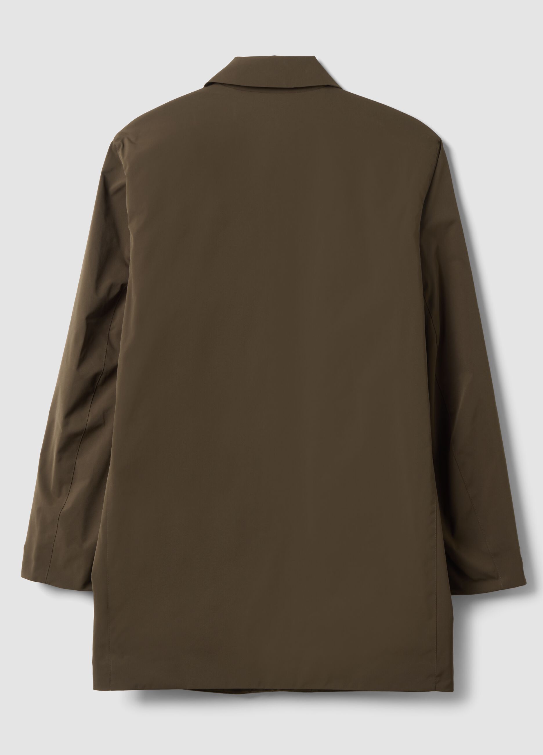 Long brown regular-fit raincoat