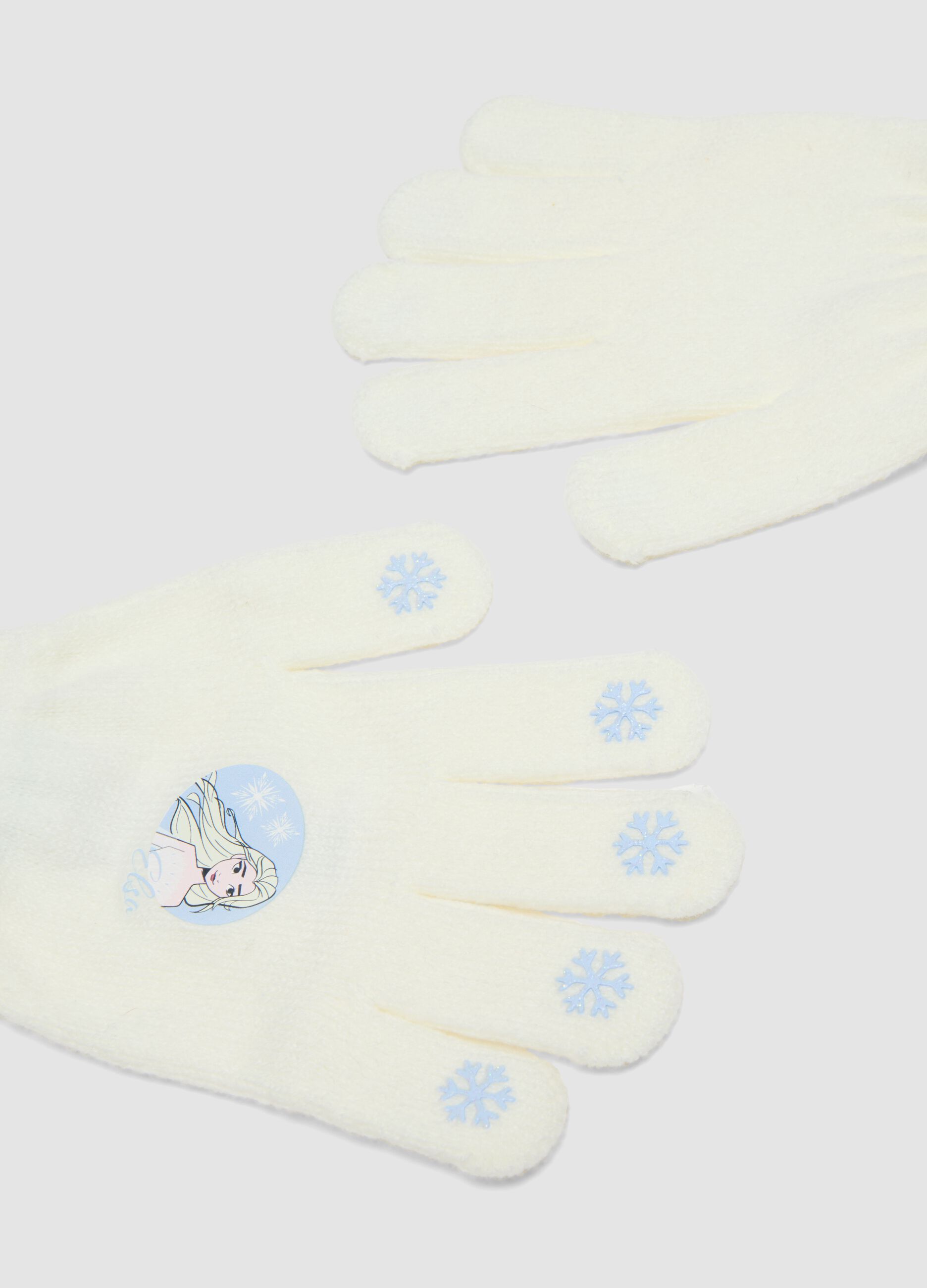 Light beige Frozen print gloves