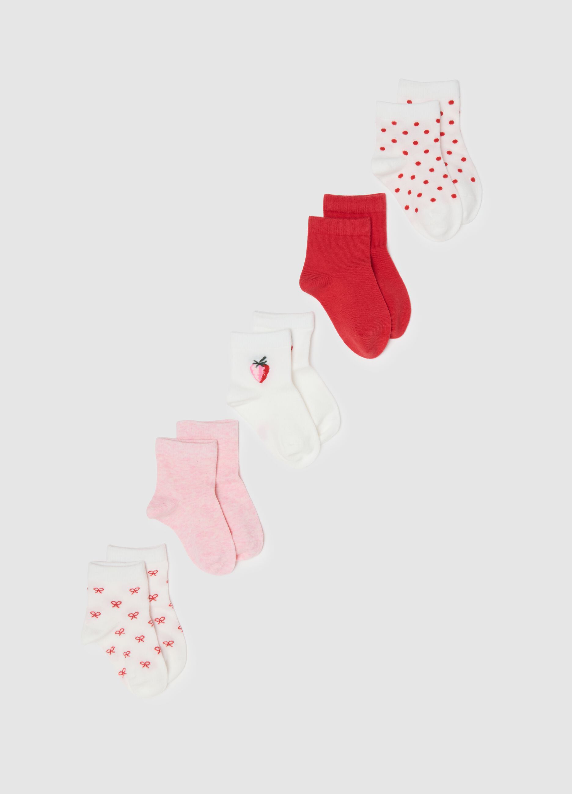 Multipack of Short Multicolour Stretch Cotton Socks for Girls