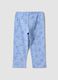 Girls&rsquo; light blue skinny stretch cotton leggings with print_1