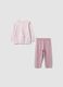 Pink organic cotton jersey pyjamas with long-sleeve top and trousers for baby girls and toddlers_0