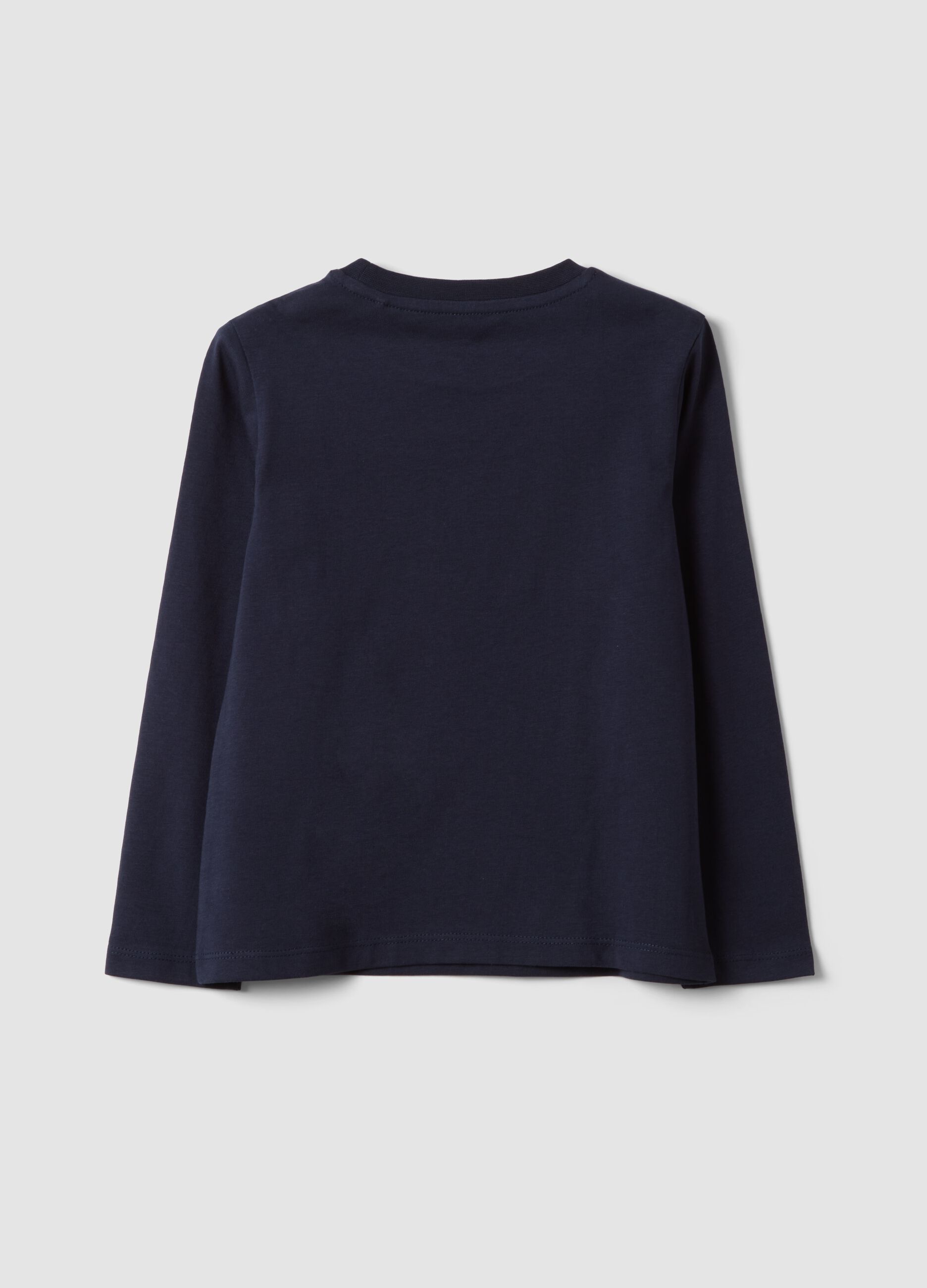 Blue organic cotton T-shirt with front print
