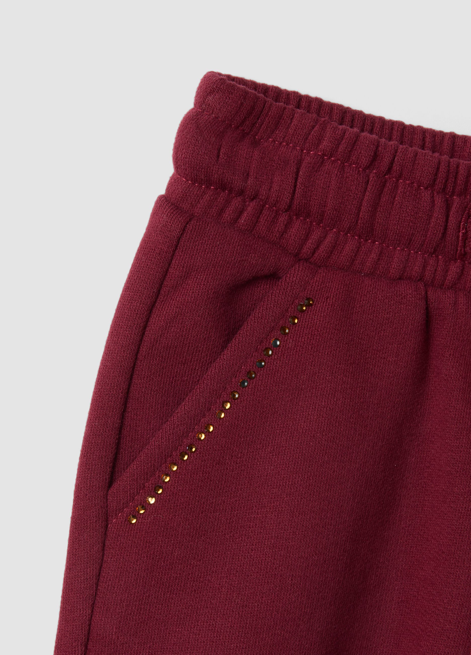 Red pure cotton jogger trousers