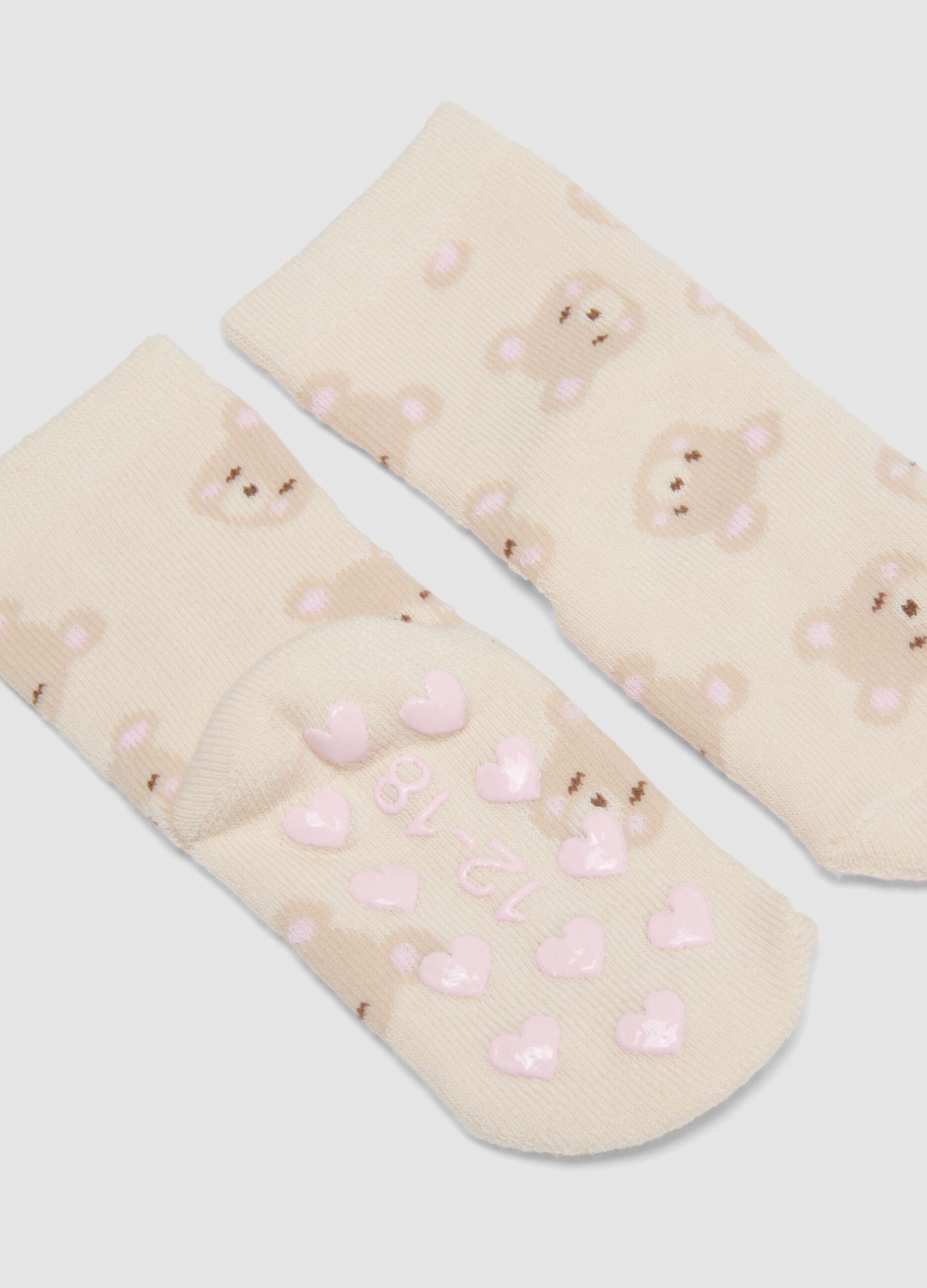 2-pack of light beige stretch organic cotton socks