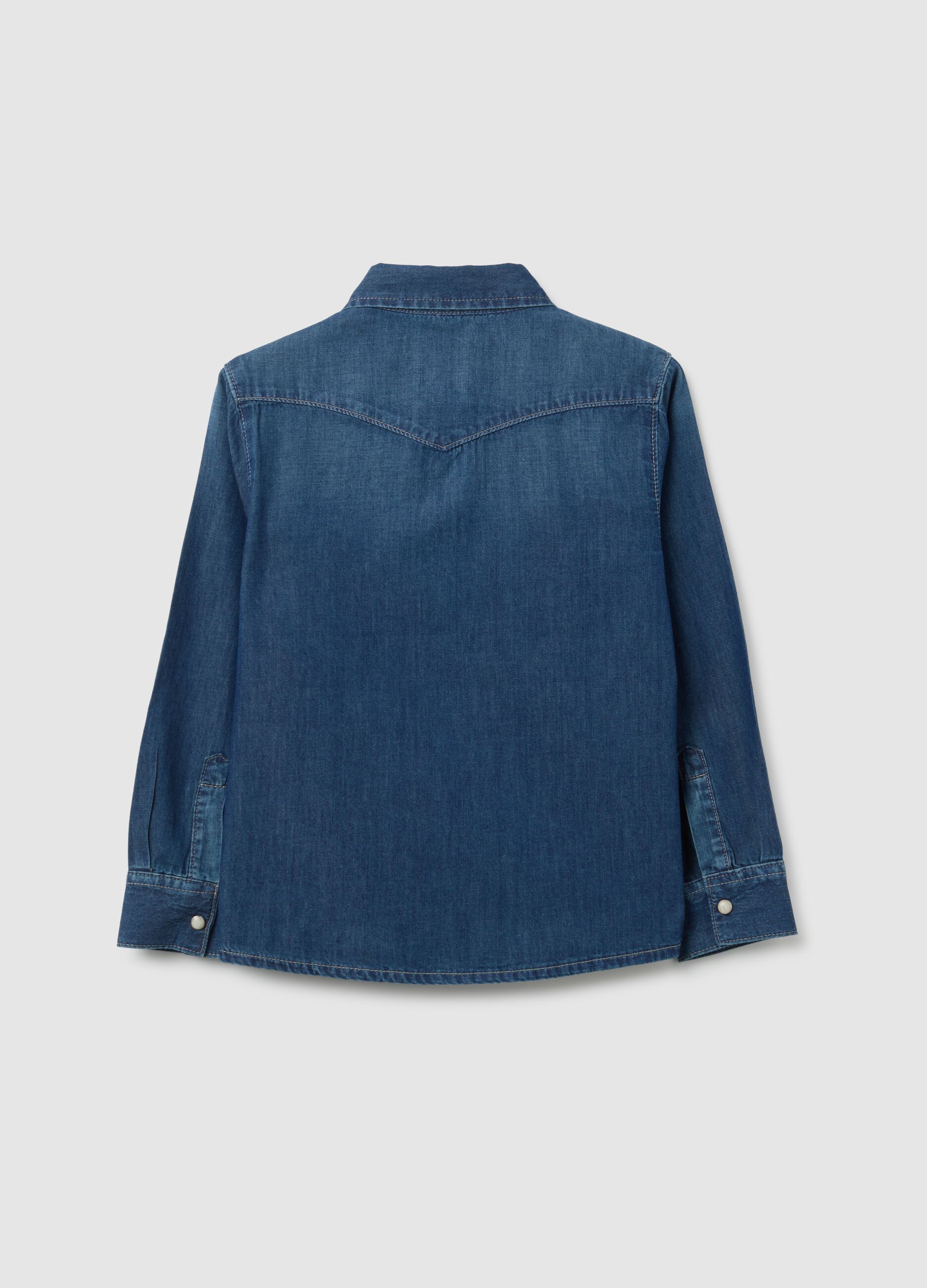 Kids' regular fit pure cotton denim shirt