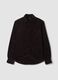 Camicia marrone in puro cotone a coste regular fit_0