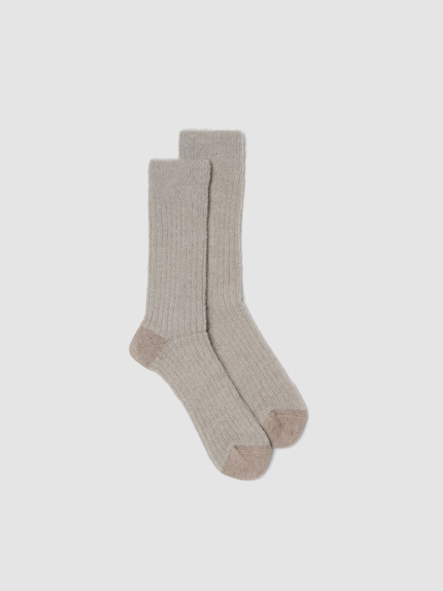 White stretchy mohair and alpaca socks_0