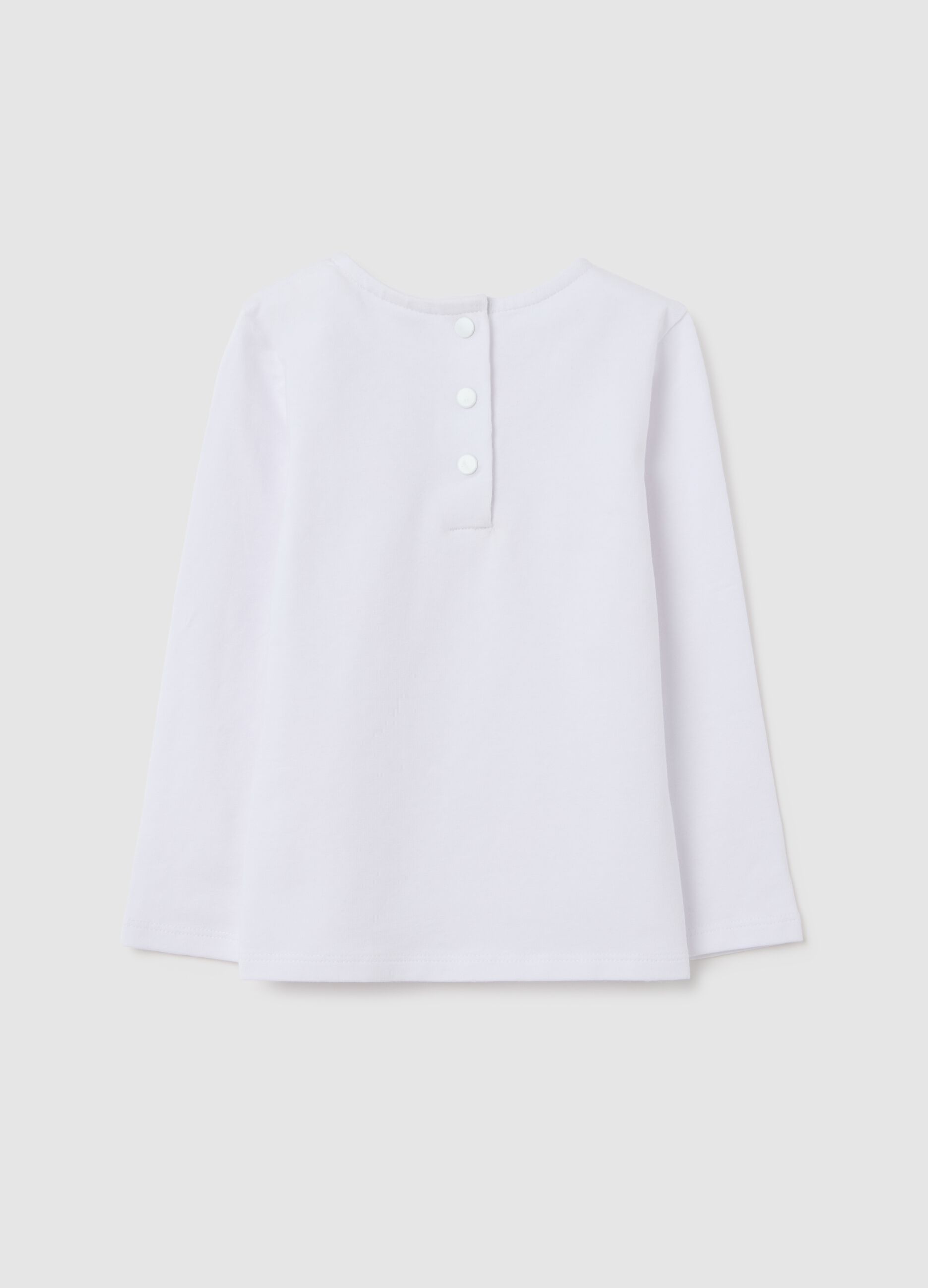 Girls' white cotton top regular fit